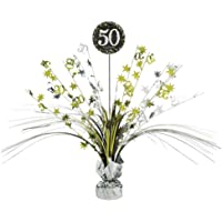 Centro de mesa 50 cumpleaños plata-oro
